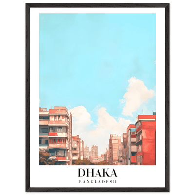 Dhaka Bangladesh Framed Poster – Pastel Cityscape Wall Art with Customizable Wooden Frame - Vibrantwalls