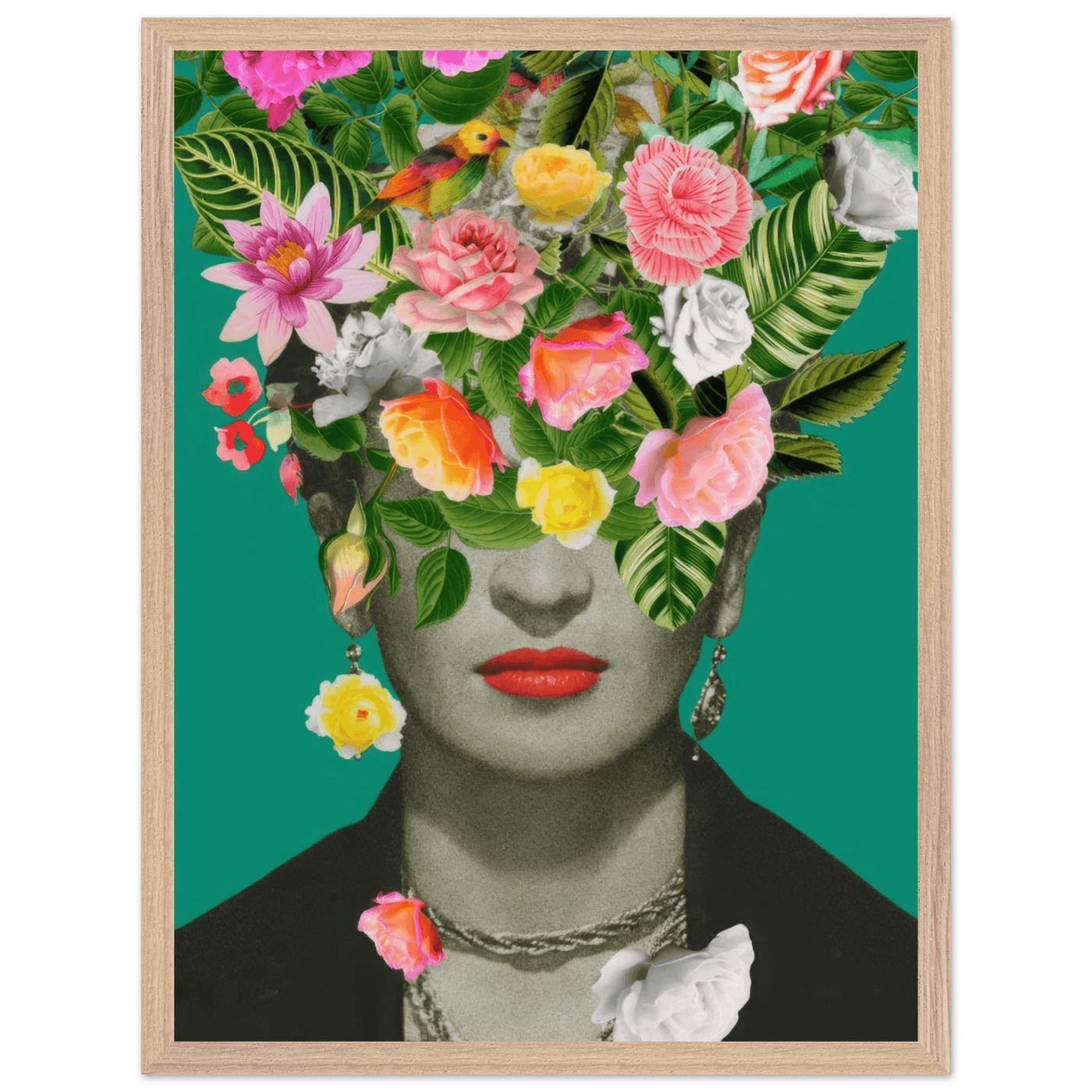 Floral Frida Artwork - Vibrant and Inspiring Home Decor - Vibrantwalls