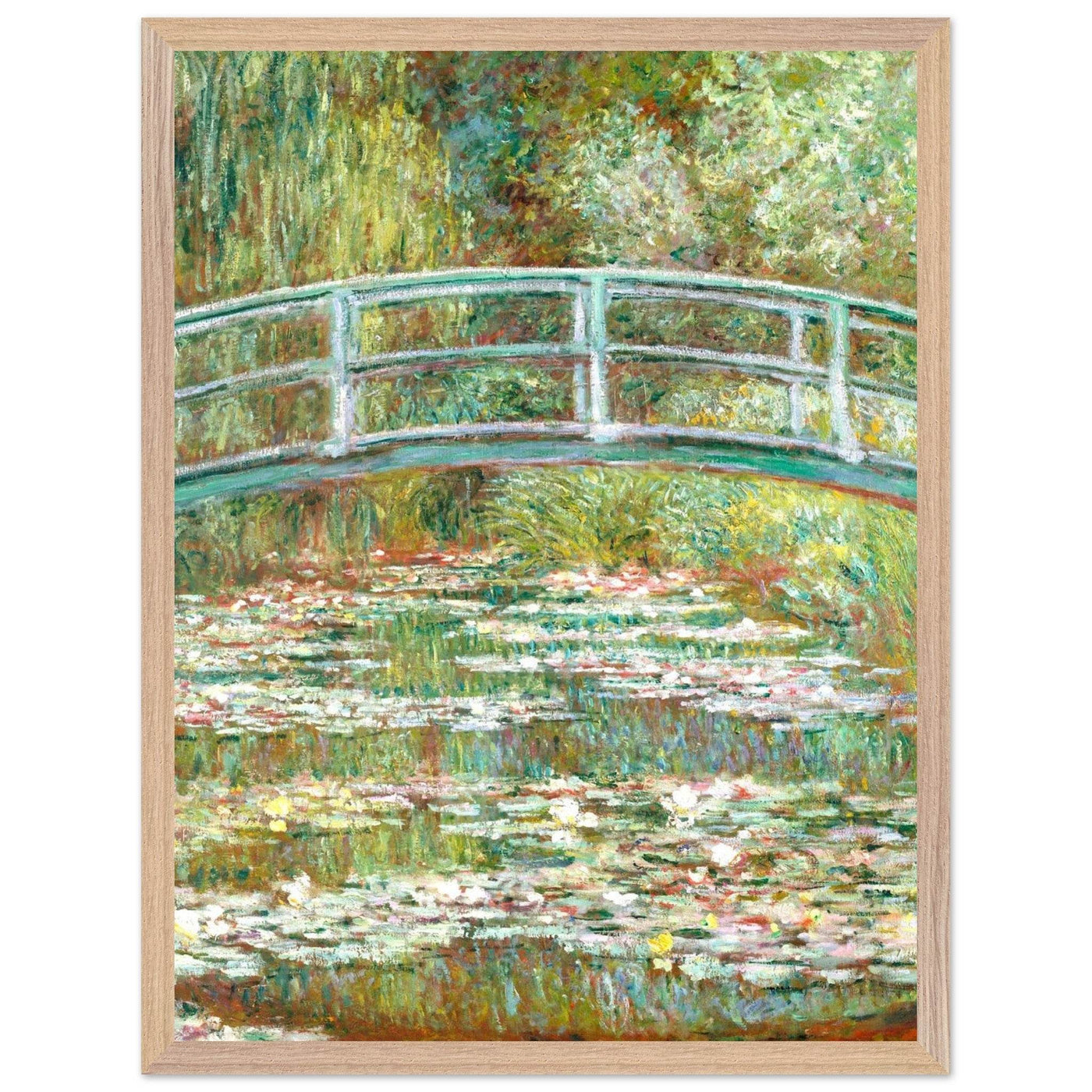 Bridge Over a Pond Art Print - Water Lilies Decorative Artwork for Your Space - Vibrantwalls