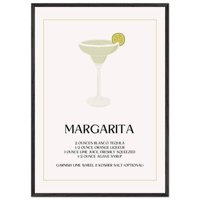 Margarita Cocktail Recipe Tequila Lime Salt Rim - Vibrantwalls