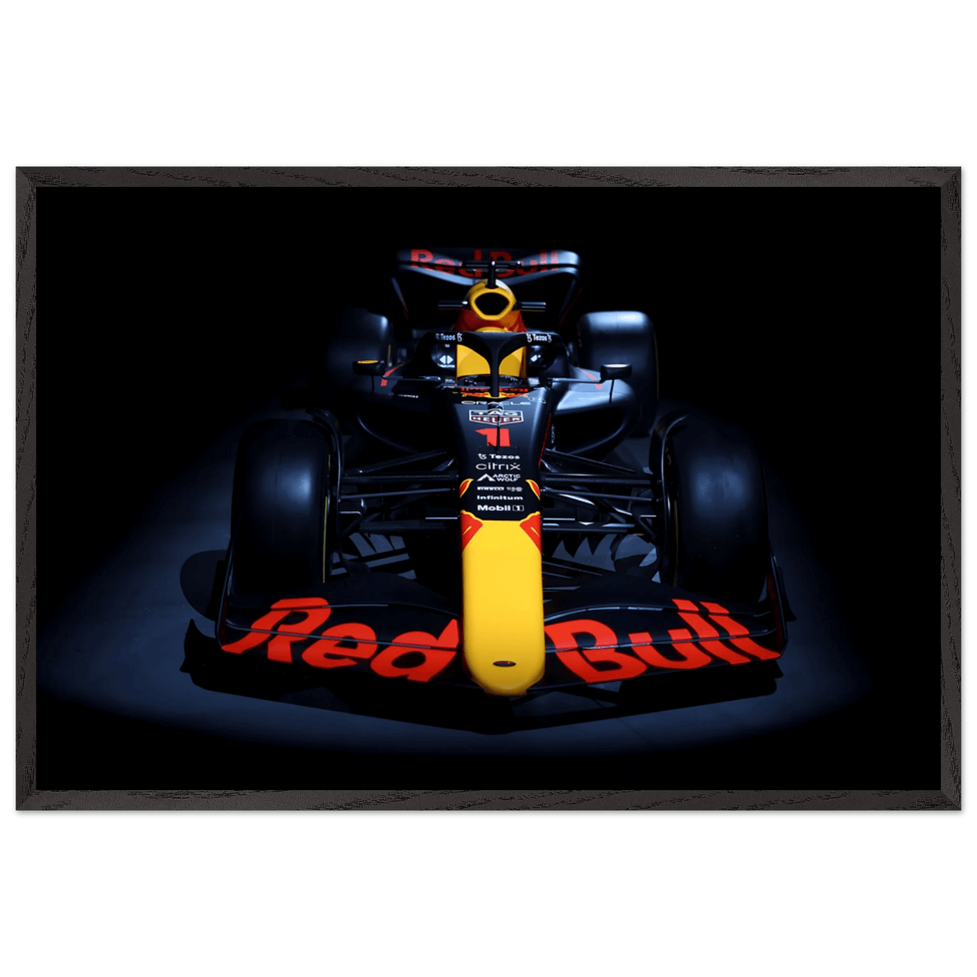 Red Bull Racing F1 Car Framed Poster – Premium Wooden Frame Art - Vibrantwalls