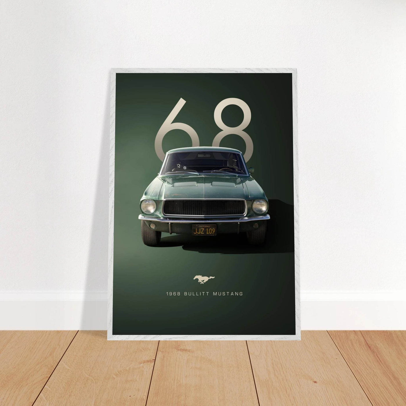 1968 Bullitt Mustang GT - 50th Anniversary Framed Poster | Iconic Automotive Art, Ready-to-Hang - Vibrantwalls