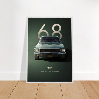 1968 Bullitt Mustang GT - 50th Anniversary Framed Poster | Iconic Automotive Art, Ready-to-Hang - Vibrantwalls