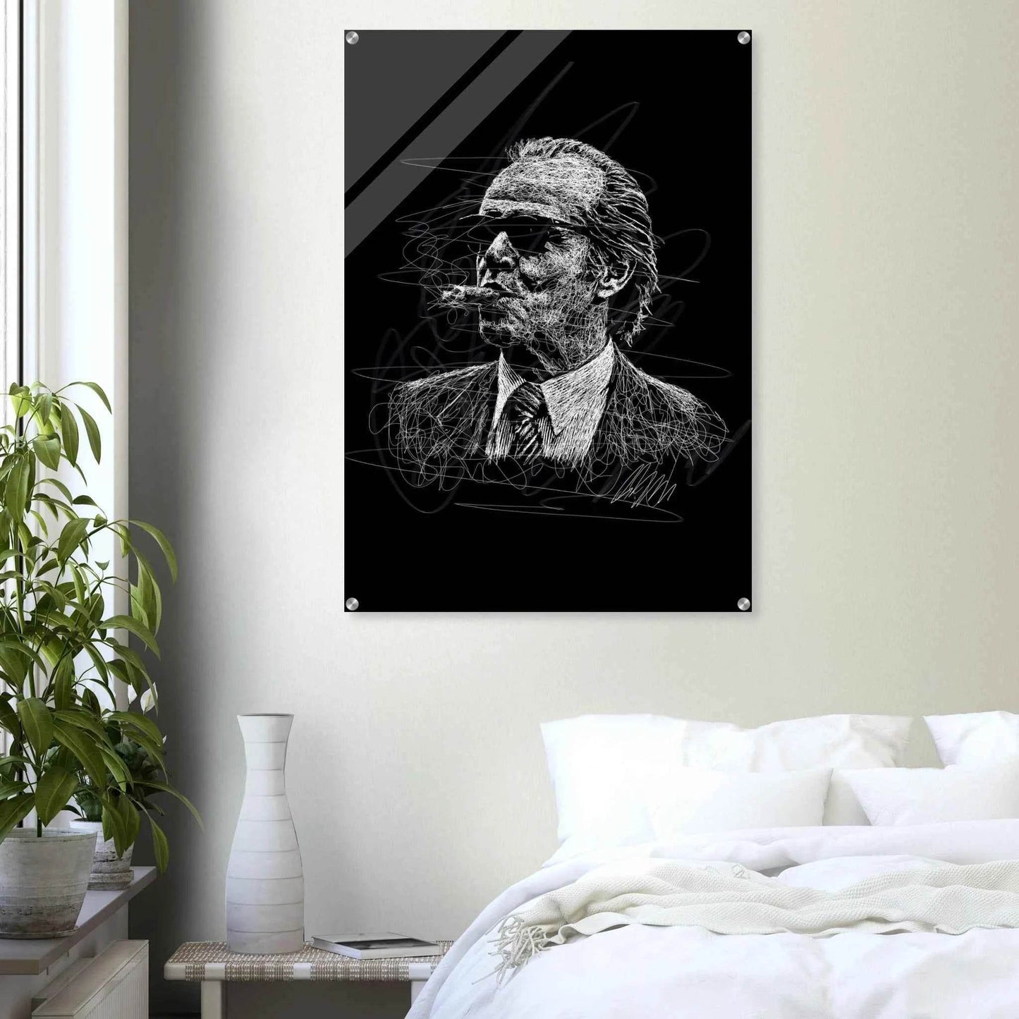 Iconic Jack Nicholson Acrylic Print – Vibrant Scribble Art for Modern Wall Decor - Vibrantwalls
