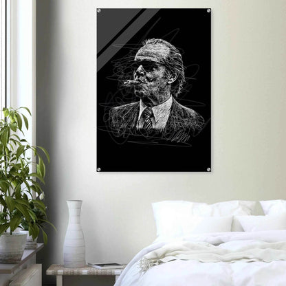 Iconic Jack Nicholson Acrylic Print – Vibrant Scribble Art for Modern Wall Decor - Vibrantwalls