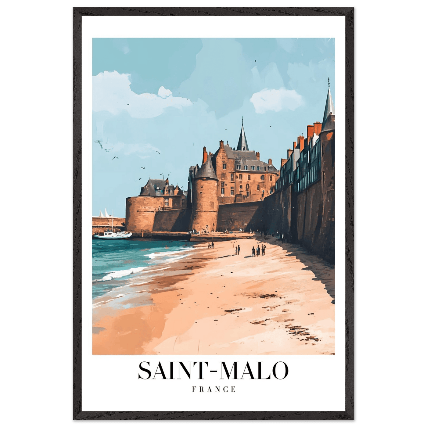 Saint-Malo France Framed Poster – Vintage Coastal Wall Art with Custom Wooden Frame - Vibrantwalls