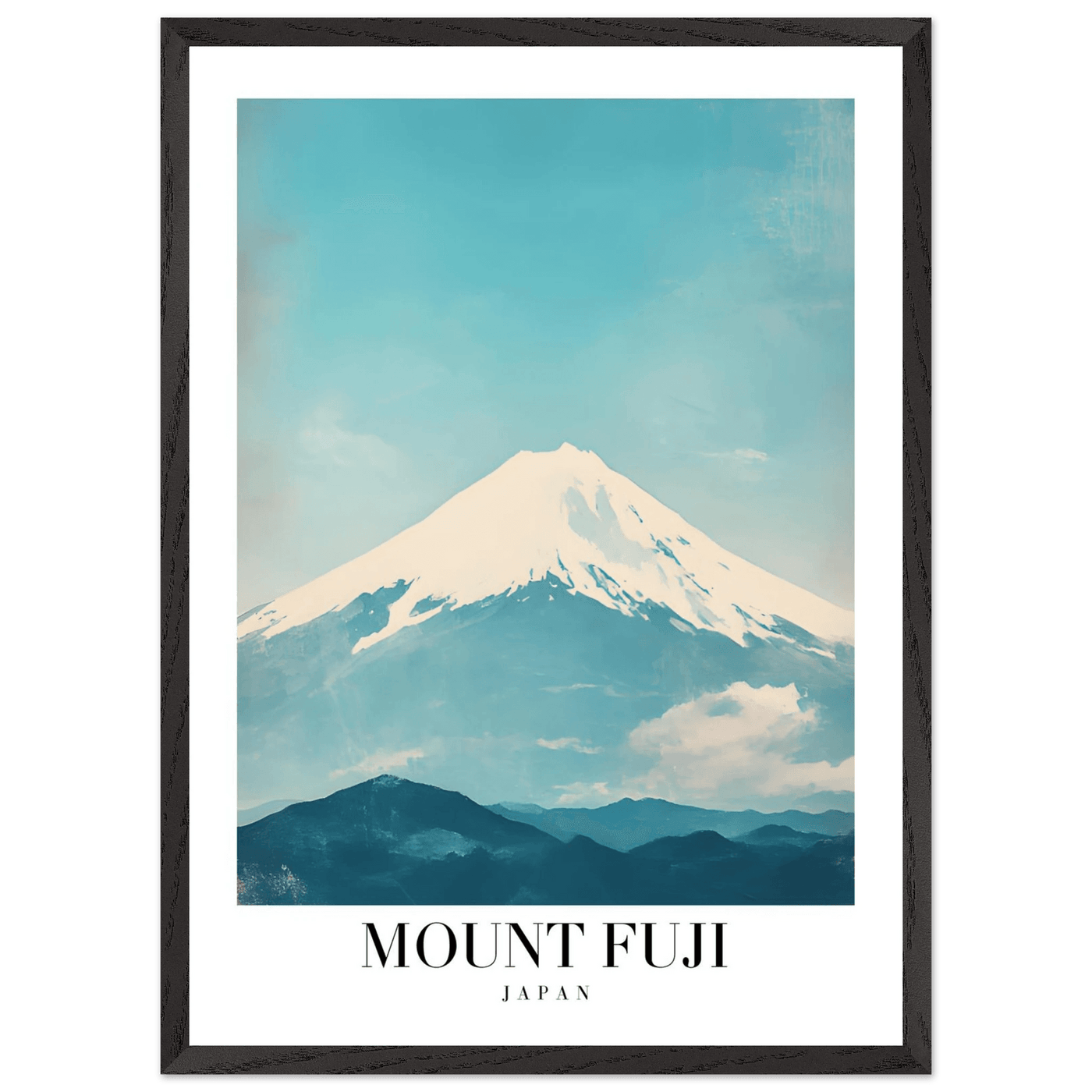 Mount Fuji Japan Framed Poster – Serene Vintage Travel Wall Art with Wooden Frame - Vibrantwalls