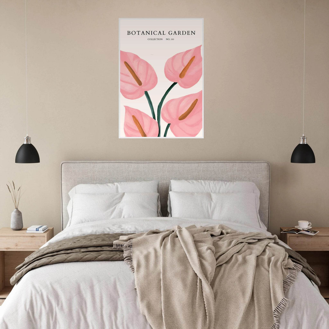Botanical Garden Framed Poster – Pink Anthurium Bloom Art Print | Elegant & Ready-to-Hang - Vibrantwalls