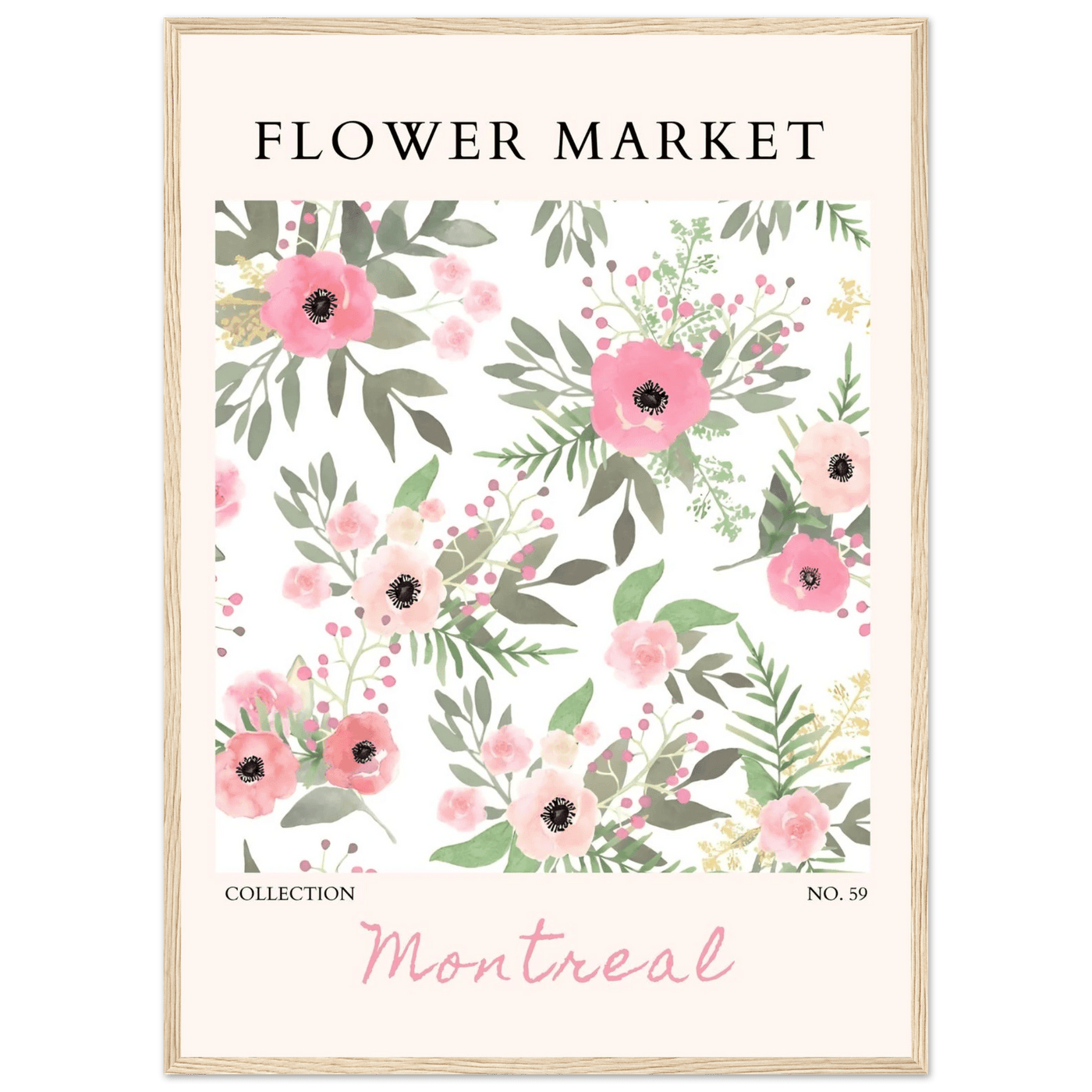 Flower Market Collection: Montreal – Whimsical Floral Art Prints | Ready-to-Hang Framed Posters - Vibrantwalls