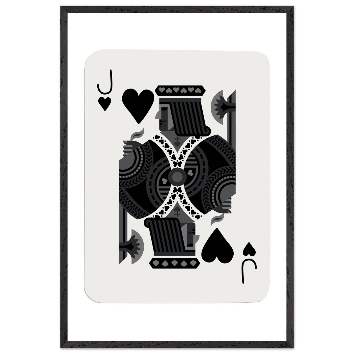 Minimalist Jack of Spades Poker Card Print - Mounted Framed Eco-Friendly Art, Various Sizes & Finishes - Vibrantwalls