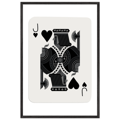 Minimalist Jack of Spades Poker Card Print - Mounted Framed Eco-Friendly Art, Various Sizes & Finishes - Vibrantwalls