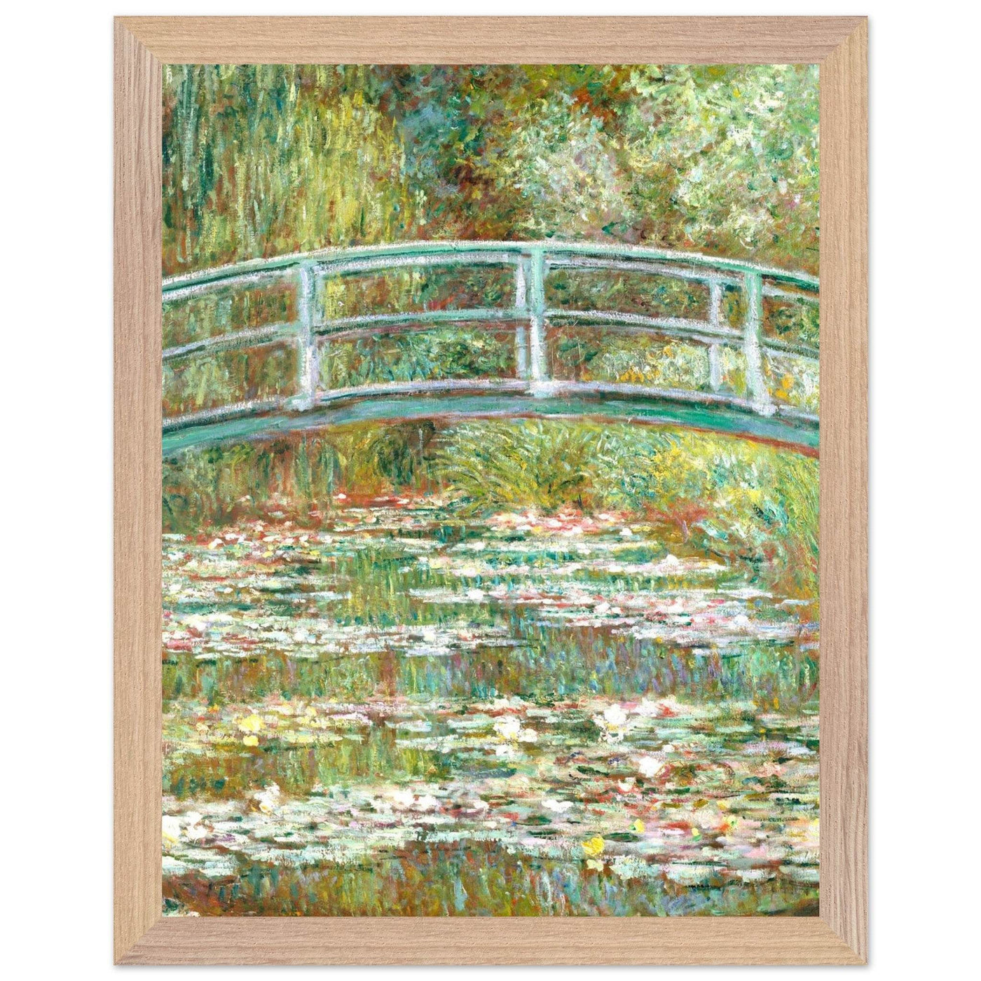 Bridge Over a Pond Art Print - Water Lilies Decorative Artwork for Your Space - Vibrantwalls