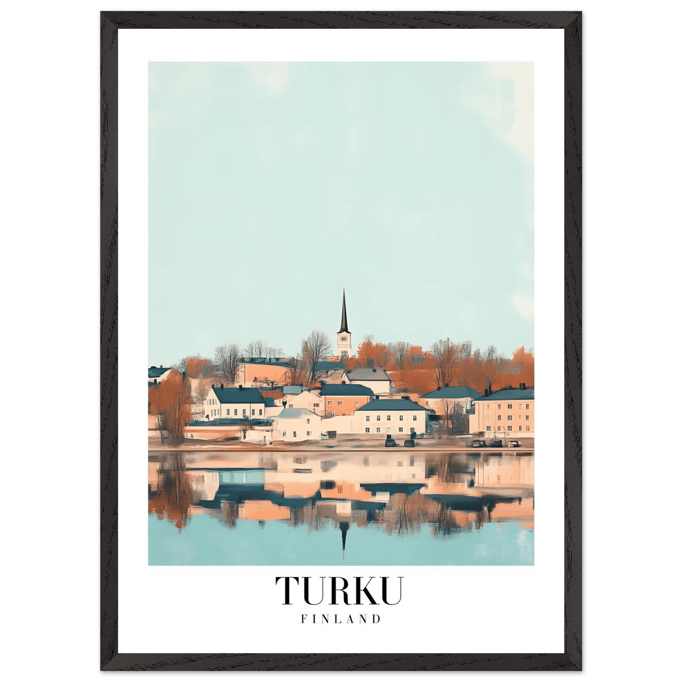 Turku Finland Framed Poster – Serene Nordic Travel Wall Art with Wooden Frame - Vibrantwalls