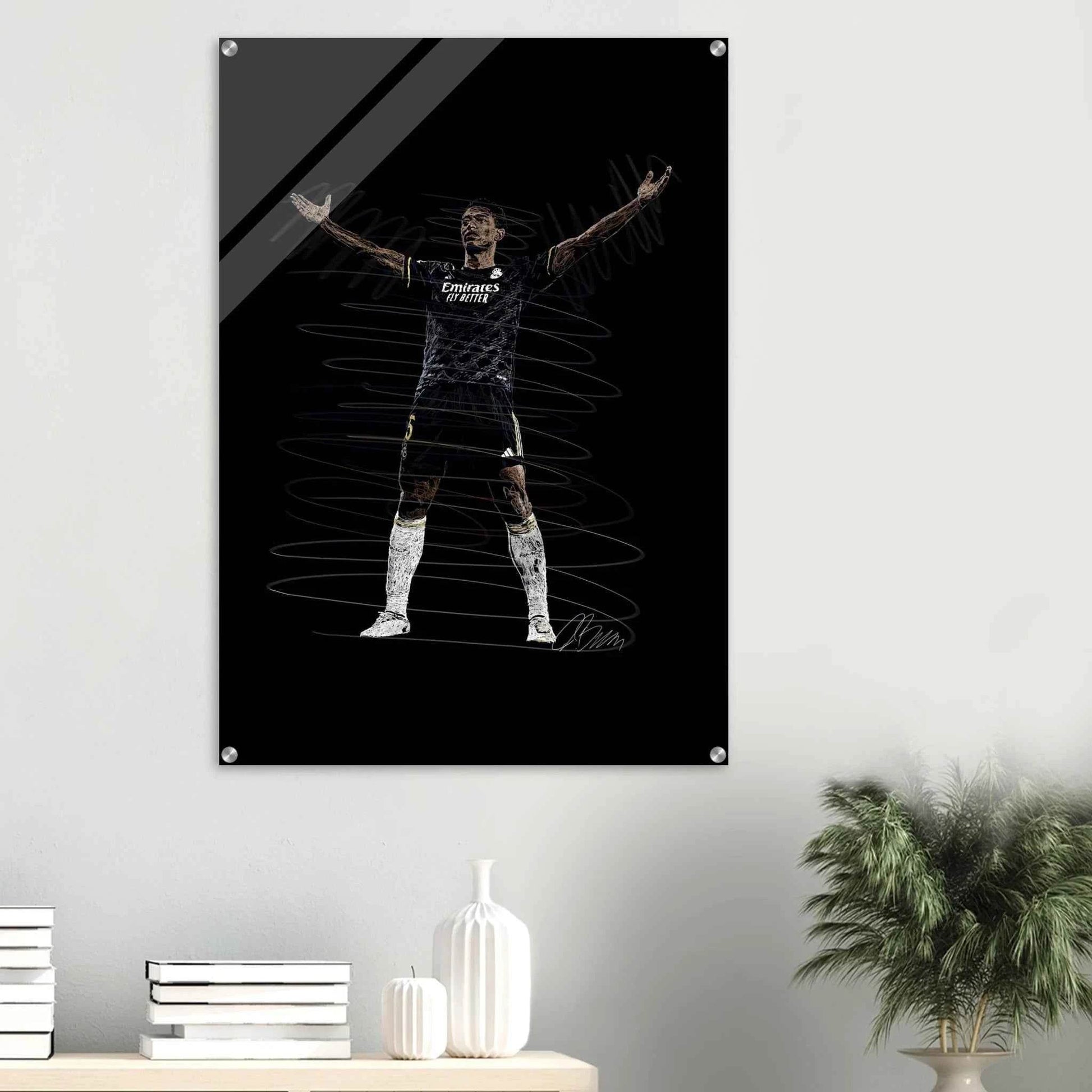 Football Legend Acrylic Print – Dynamic Sketch Art for Modern Sports Fans - Vibrantwalls