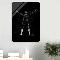 Football Legend Acrylic Print – Dynamic Sketch Art for Modern Sports Fans - Vibrantwalls