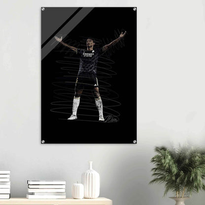 Football Legend Acrylic Print – Dynamic Sketch Art for Modern Sports Fans - Vibrantwalls