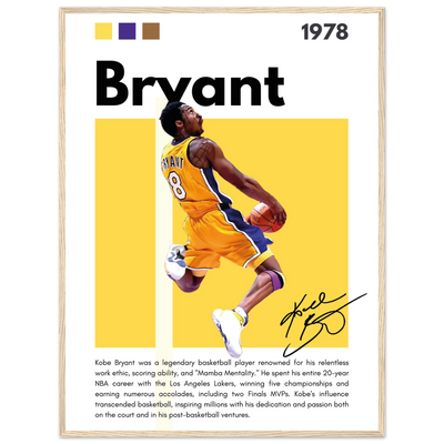 Kobe Bryant Number 24 Lakers Modern Print 60x80 cm 24x32″ Wood frame Vibrantwalls
