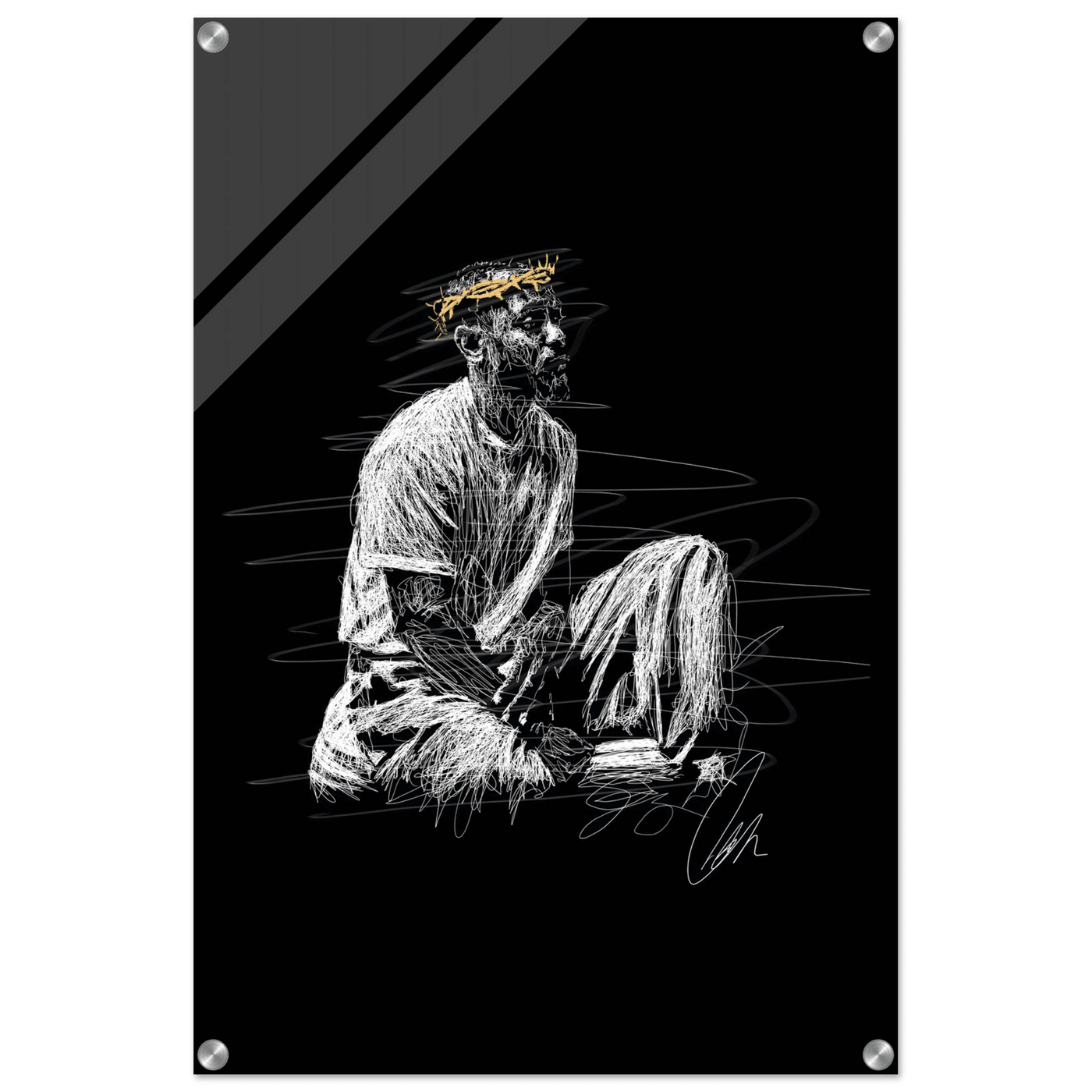 Notorious King Scribble Art Acrylic Print – Vibrant Modern Wall Art in Various Sizes - Vibrantwalls