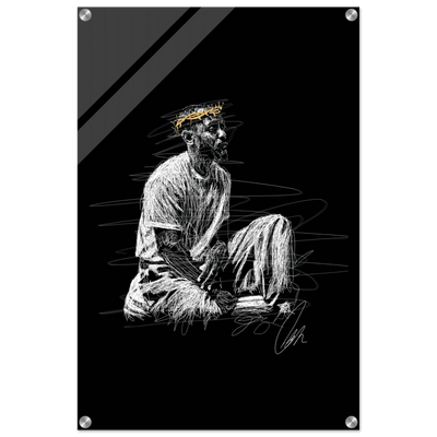 Notorious King Scribble Art Acrylic Print – Vibrant Modern Wall Art in Various Sizes - Vibrantwalls