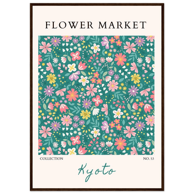 Kyoto Flower Market Framed Poster – Whimsical Floral Art Print for a Touch of Spring | Ready-to-Hang Decor - Vibrantwalls