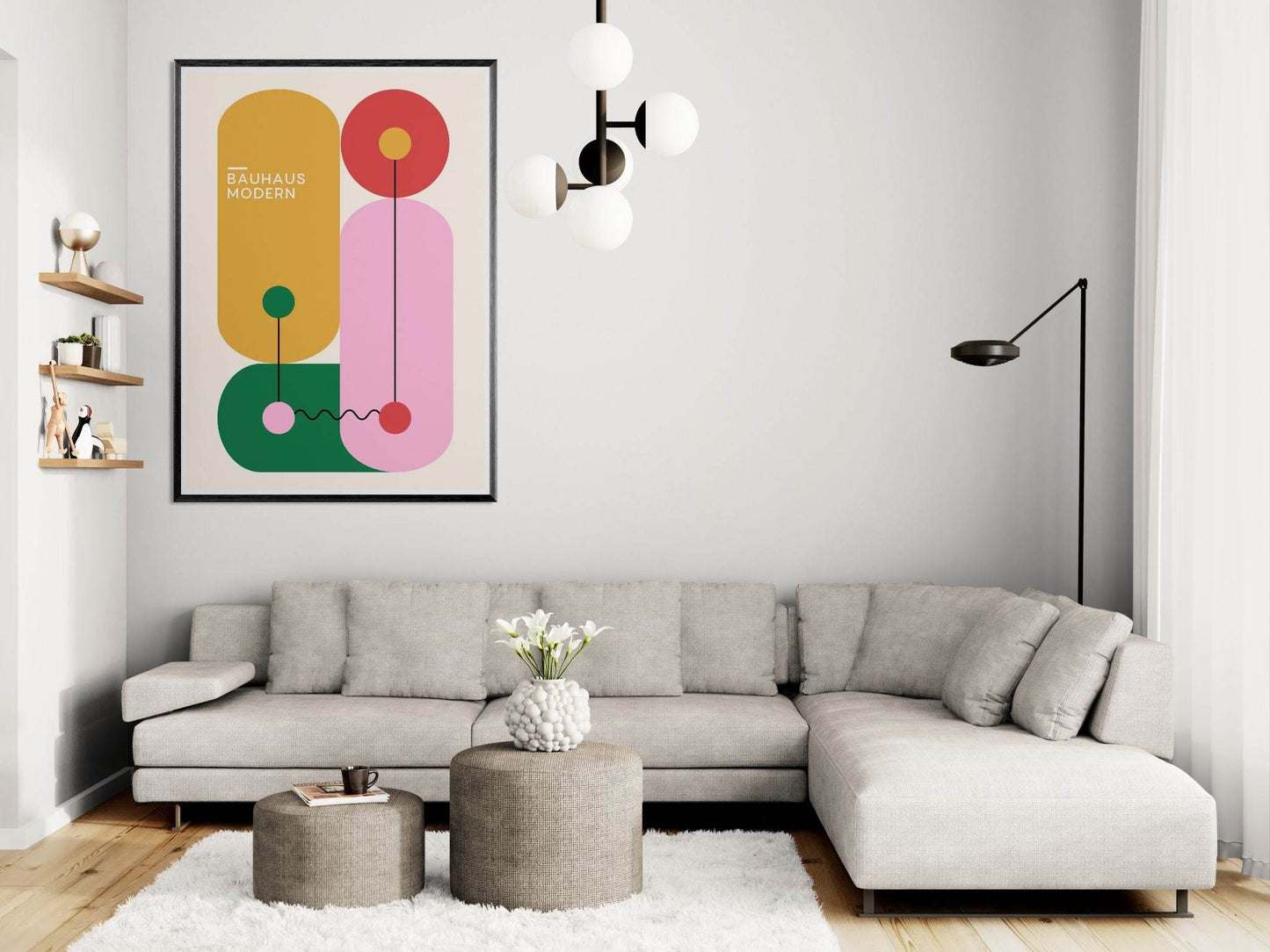 Bauhaus Colorful Geometric Movement Style Design Poster Wall Art - Vibrantwalls