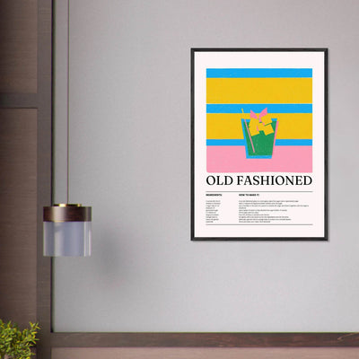 Old Fashioned Cocktail Recipe Art Print - Vibrantwalls