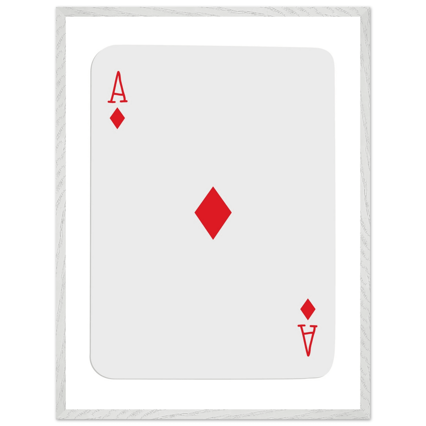 Ace of Diamonds Poker Card Print - Mounted Framed Art, Eco-Friendly Wood Frame in Your Choice of Finish - Vibrantwalls