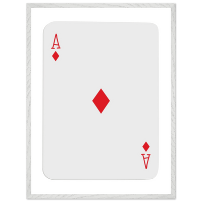 Ace of Diamonds Poker Card Print - Mounted Framed Art, Eco-Friendly Wood Frame in Your Choice of Finish - Vibrantwalls