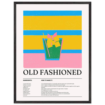 Old Fashioned Cocktail Recipe Art Print - Vibrantwalls