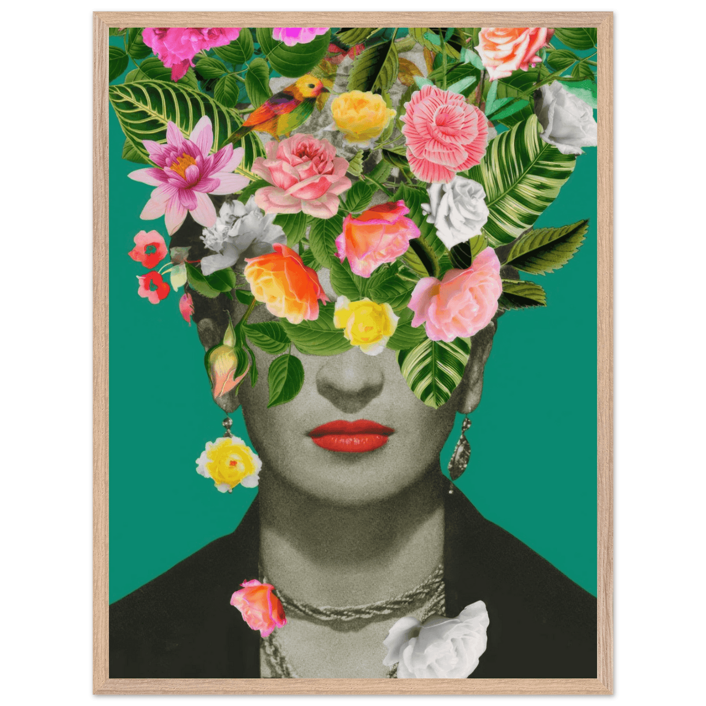 Floral Frida Artwork - Vibrant and Inspiring Home Decor - Vibrantwalls