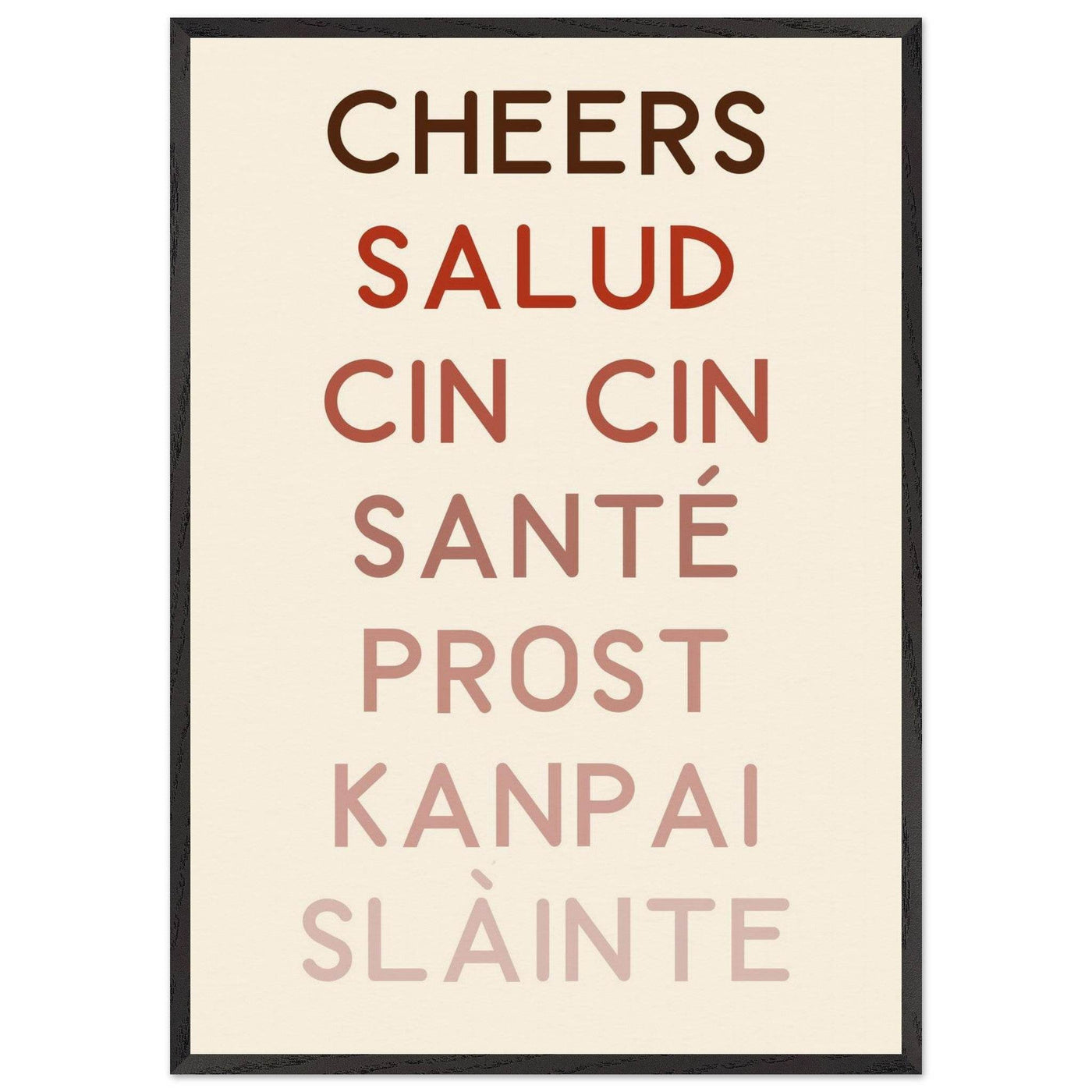 Cheers Poster | Multi-Language Toast - Vibrantwalls