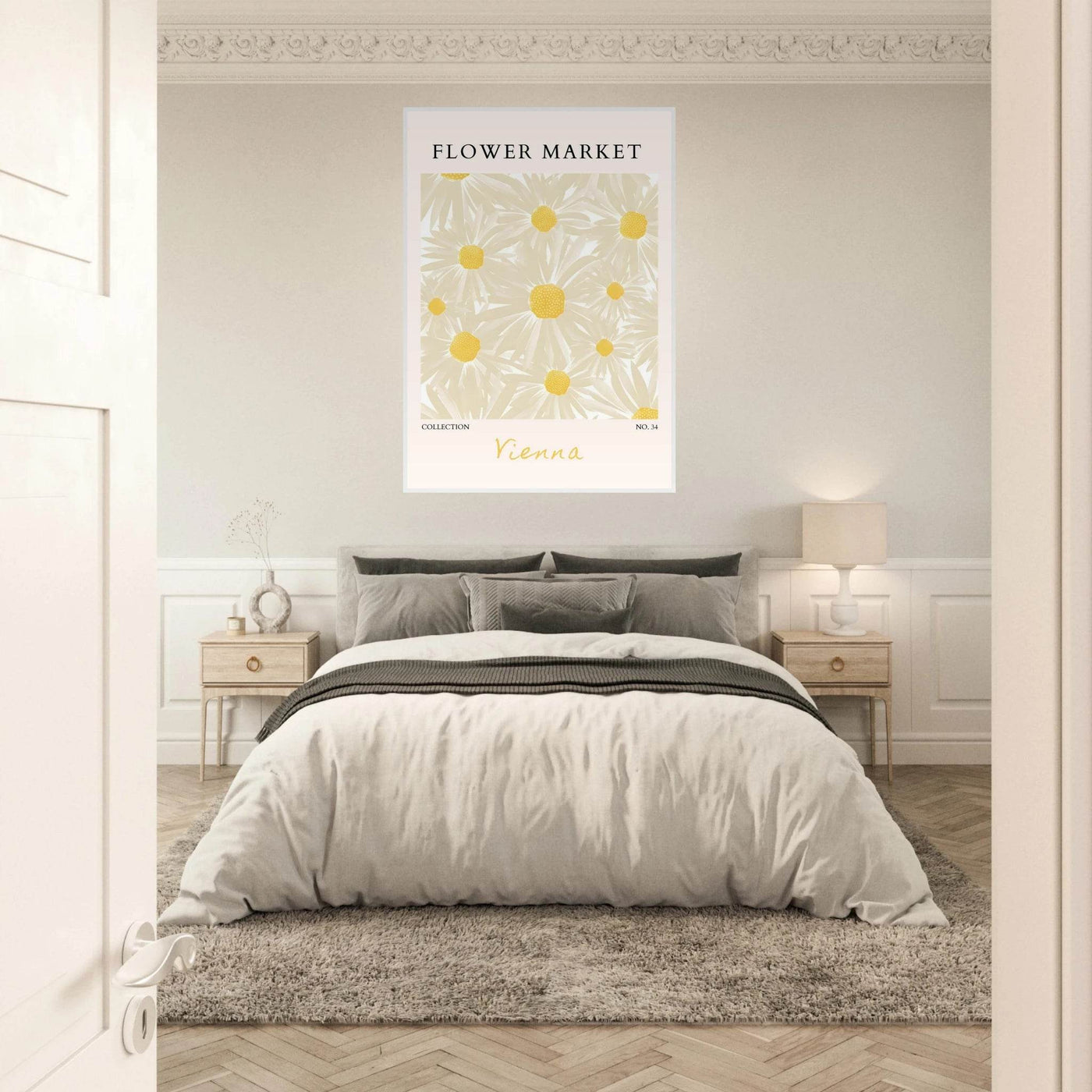 Flower Market Vienna Collection Framed Poster – Daisy Bloom Art Print | Ready-to-Hang Floral Decor - Vibrantwalls