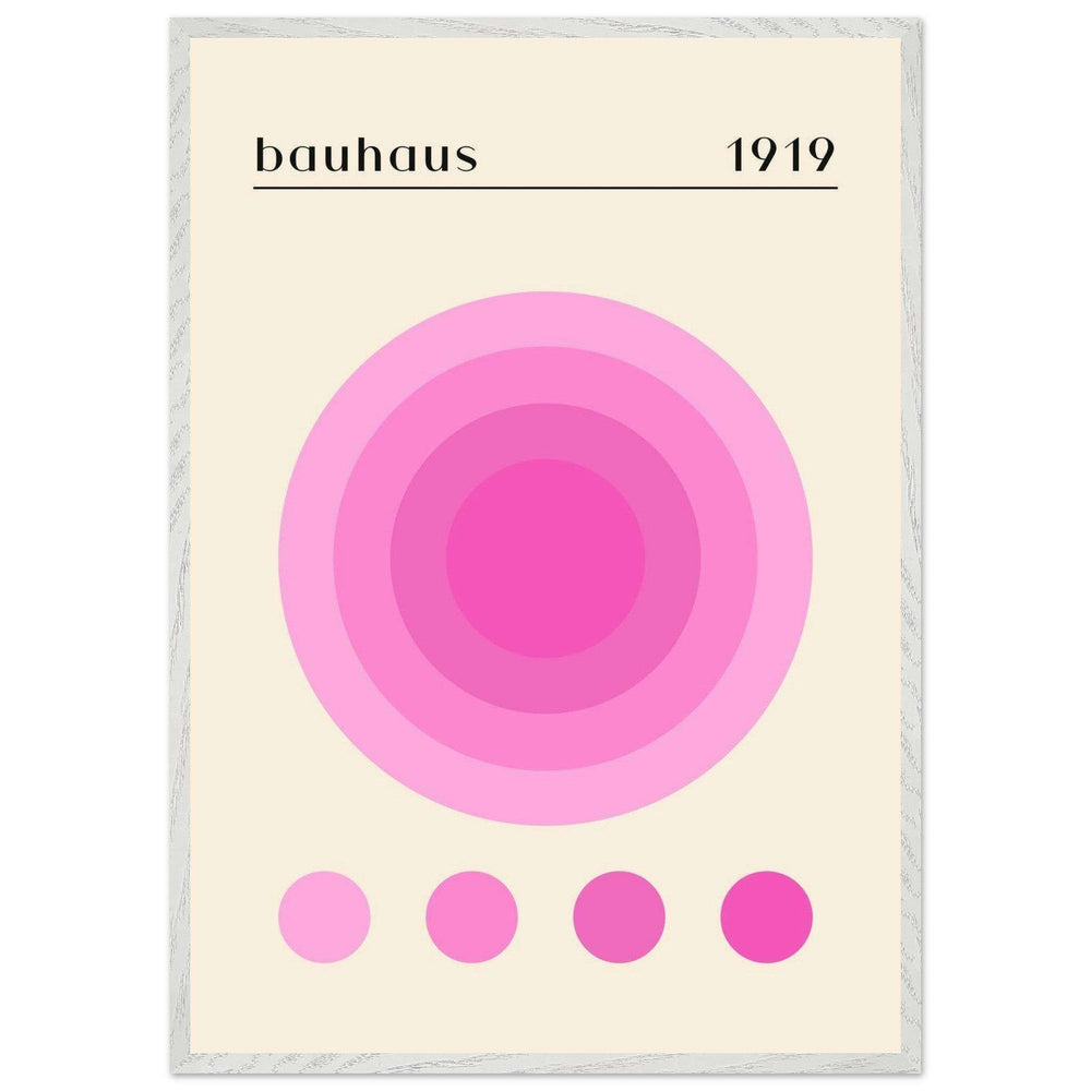Bauhaus Pink Gradient Circle Wall Art - Vibrantwalls