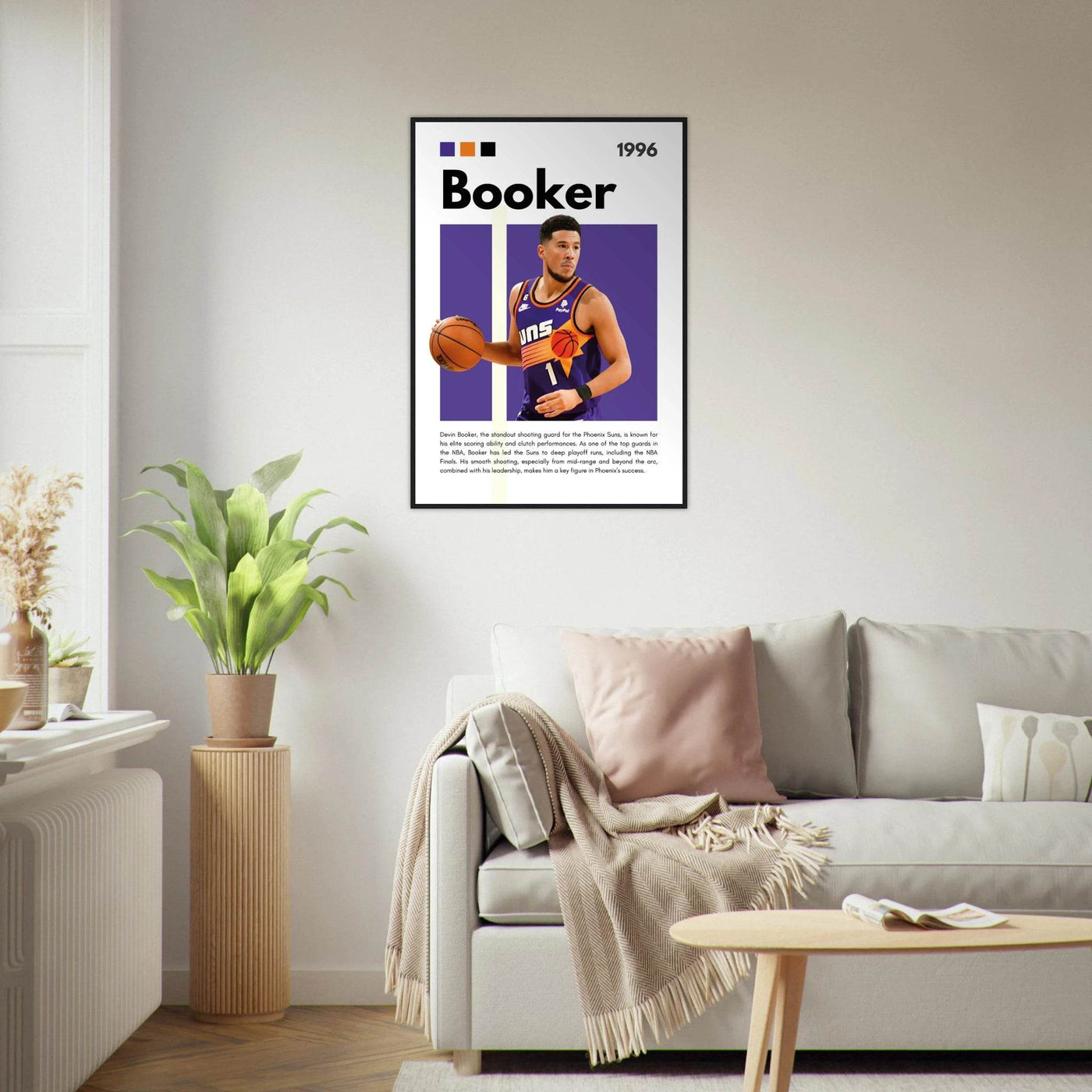 Devin Booker Phoenix Suns Modern Art Print - Vibrantwalls