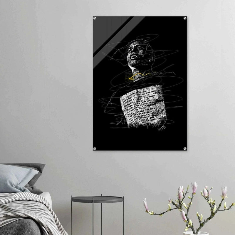 A$AP Rocky Acrylic Print - Unique Scribble Art for Stunning Wall Decor - Vibrantwalls