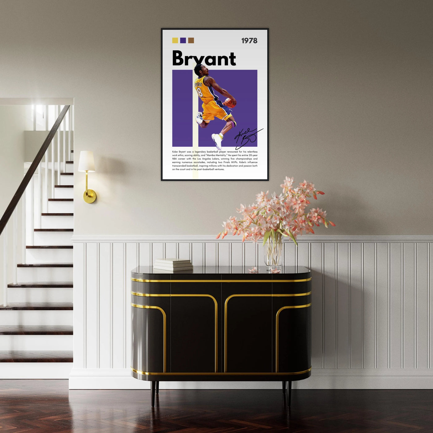 Kobe Bryant Black Mamba Lakers Vintage Poster Vibrantwalls