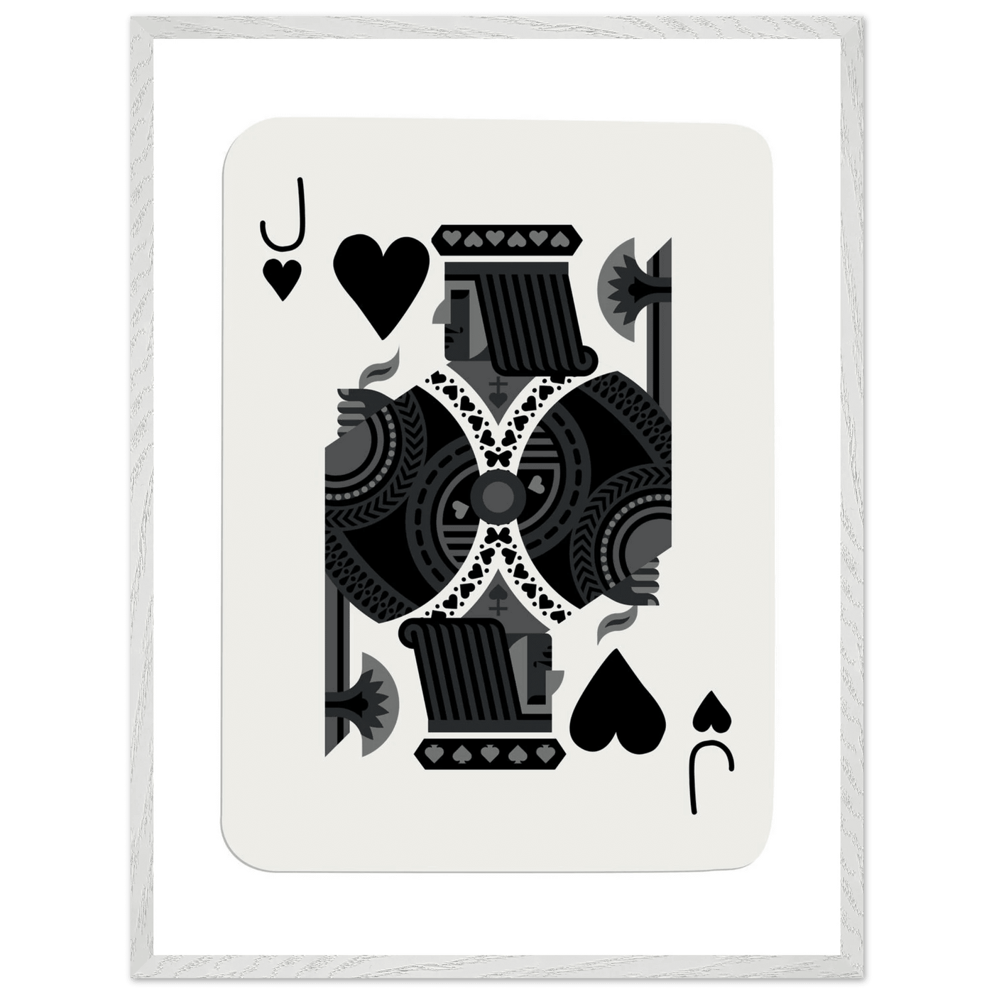 Minimalist Jack of Spades Poker Card Print - Mounted Framed Eco-Friendly Art, Various Sizes & Finishes - Vibrantwalls