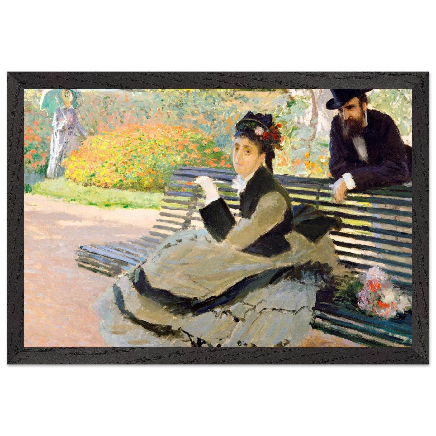 Camille Monet Garden Bench Art – Exquisite Artwork for Garden Lovers - Vibrantwalls