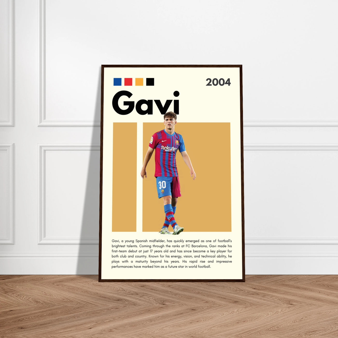 Gavi FC Barcelona Soccer Framed Football Poster Vibrantwalls
