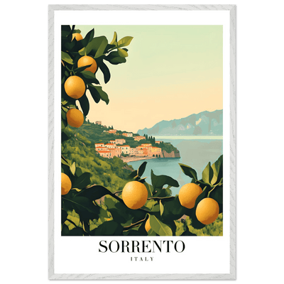 Sorrento Italy Framed Poster – Vintage Citrus Grove Travel Wall Art with Wooden Frame - Vibrantwalls
