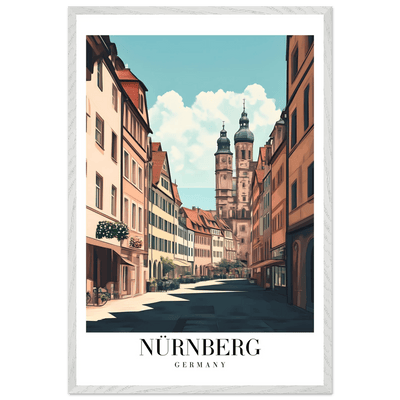 Nürnberg Germany Framed Poster – Vintage European Street Scene Wall Art with Wooden Frame - Vibrantwalls