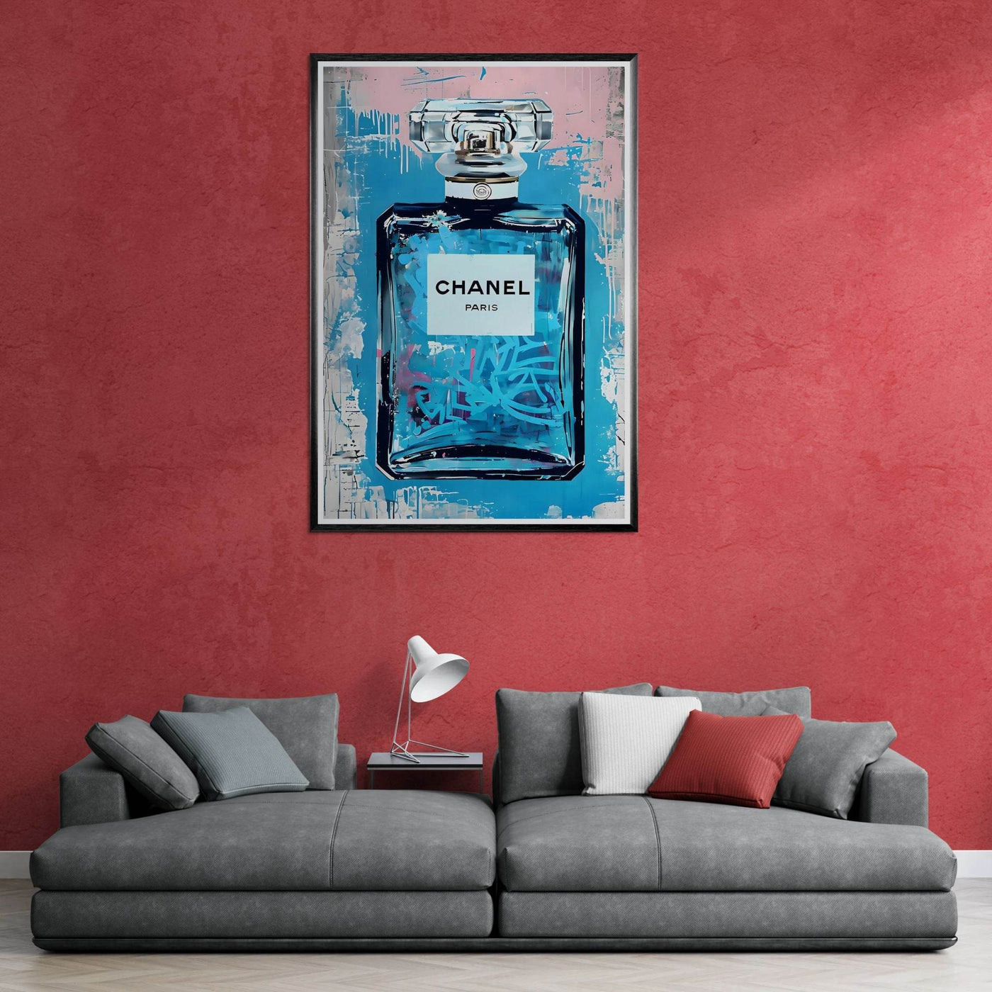 Abstract Chanel No. 5 Art Print in Mounted Frame - Iconic Glamour for Modern Decor - Vibrantwalls