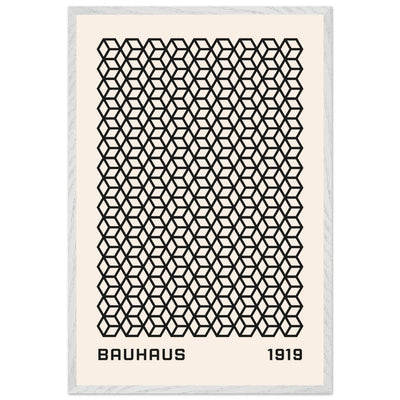Bauhaus 1919 Geometric Cube Pattern Art Print – Modern Minimalist Framed Poster in Multiple Sizes - Vibrantwalls