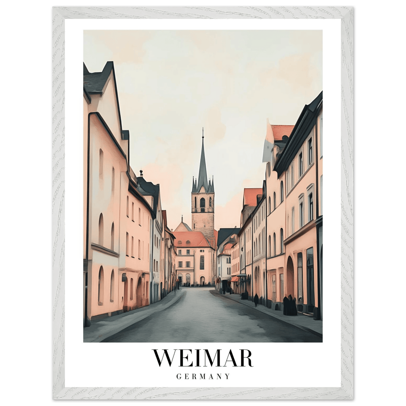 Weimar Germany Framed Poster – Vintage European Cityscape Wall Art with Wooden Frame - Vibrantwalls