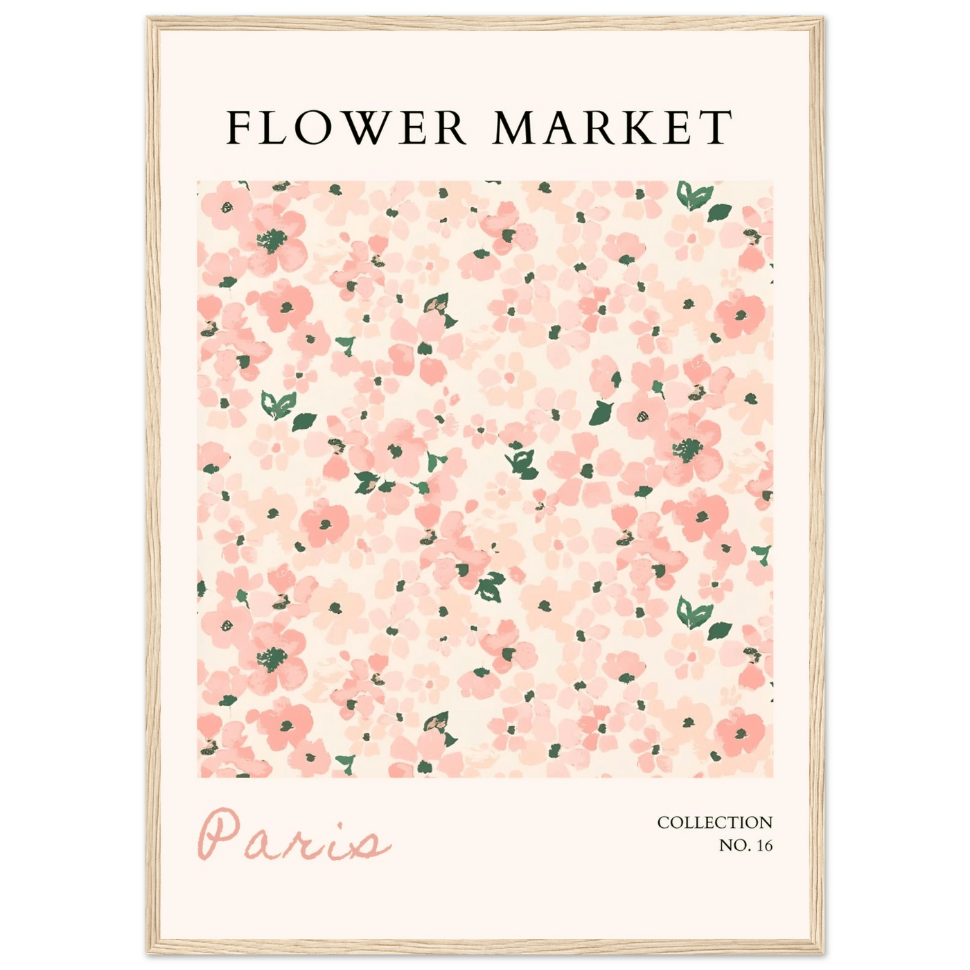 Paris Flower Market Framed Poster – Blush Floral Art Print | Ready-to-Hang Wall Decor in Multiple Sizes & Frame Finishes - Vibrantwalls