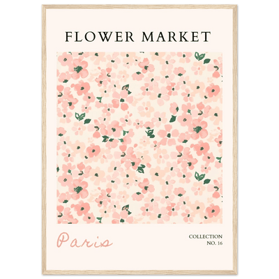 Paris Flower Market Framed Poster – Blush Floral Art Print | Ready-to-Hang Wall Decor in Multiple Sizes & Frame Finishes - Vibrantwalls