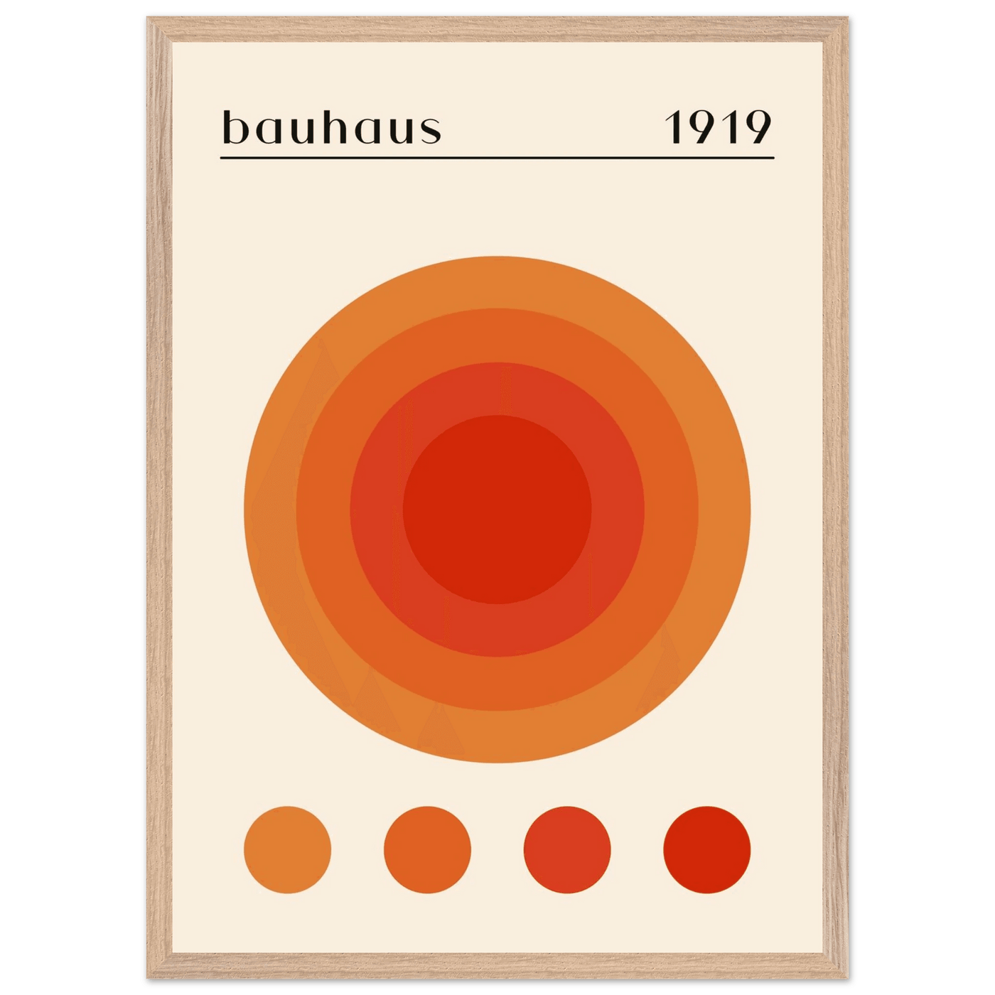 Bauhaus 1919 Orange & Red Circles - Vibrantwalls