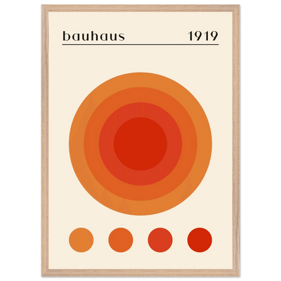 Bauhaus 1919 Orange & Red Circles - Vibrantwalls