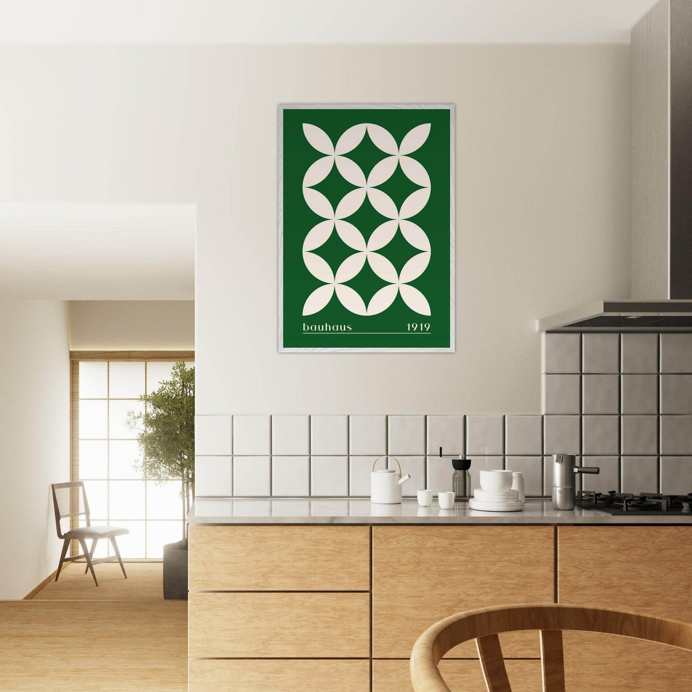Bauhaus 1919 Green & Beige - Vibrantwalls