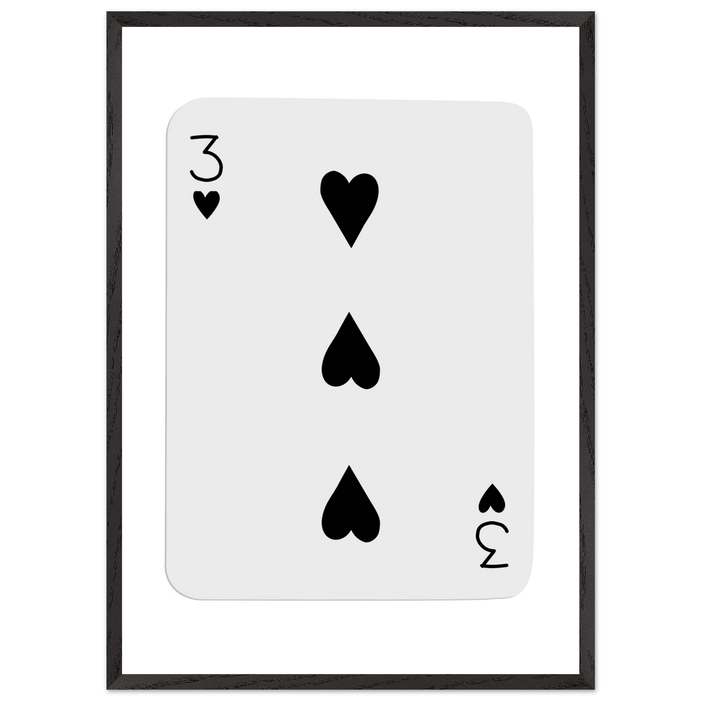 Poker Card Print - Three of Spades - Framed Wall Art, Eco-Friendly Wood Frame in Black, White, or Natural - Vibrantwalls